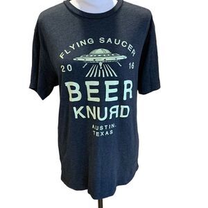 Flying Saucer Beer Knurd 2016 Graphic T-Shirt, Size Medium, Next Level EUC‎